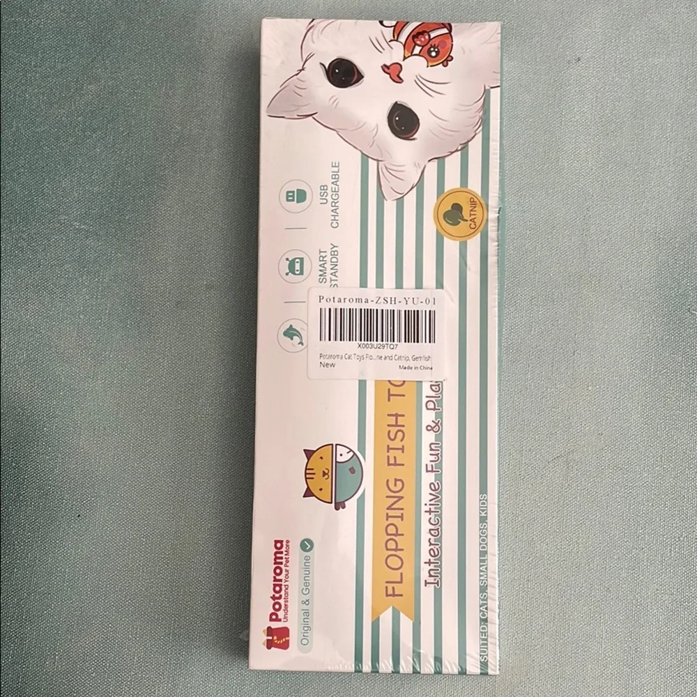 Potorama Flopping Fish Cat Toy Interactive + Cat Owner’s Veterinary Handbook
